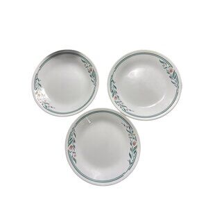 Corelle Rosemarie Pattern 6.75-Inch Bread Plates Set Of 3 Made In USA